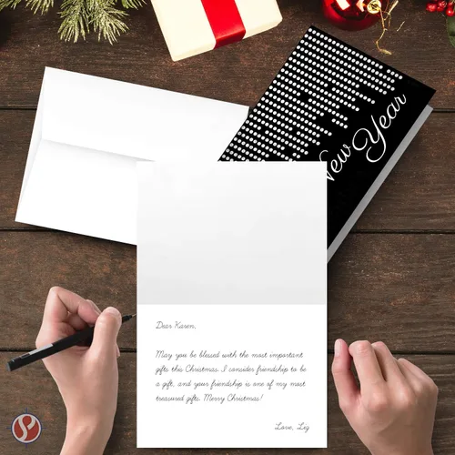 Miniatura 4 de Tarjetas de felicitación de feliz año nuevo 2026 – Vacaciones, invitaciones de fiesta de Año Nuevo, agradecimiento, anuncios, tarjetas de cortesía