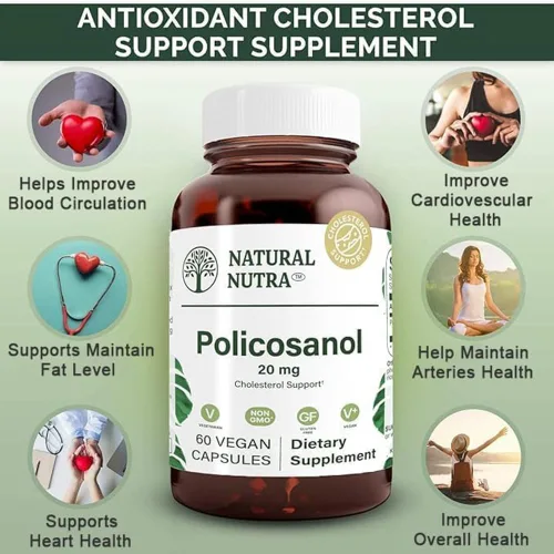 Miniatura 3 de Natural Nutra Policosanol 20mg con octacosanol, suplemento para promover la circulación de líquidos, mejorar la circulación sanguínea, apoya
