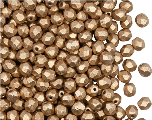 Miniatura 4 de 600 Checa 0.157 in tiza blanca facetada ronda Firepolished cuentas de vidrio 1/2 masa fuego pulido
