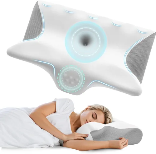 Miniatura 9 de Memory Foam Pillows 2 Pack Neck Pillow - Neck Support Pillow for Pain Relief, Ergonomic Cervical Pillow for Sleeping, Orthopedic Contour Bed Pillow