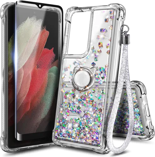 Miniatura 37 de NGB Diseñada para funda Samsung Galaxy Note 10+ (Plus), Rosa/Aguamarina Funda con Purpurina Líquida Brillante Linda para Mujeres Niñas Niños