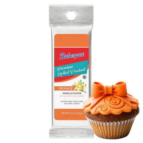 Miniatura 10 de Bakerpan Fondant blanco enrollado prémium para decoración de pasteles, sabor a vainilla, 4.4 onzas (fabricado en Estados Unidos)