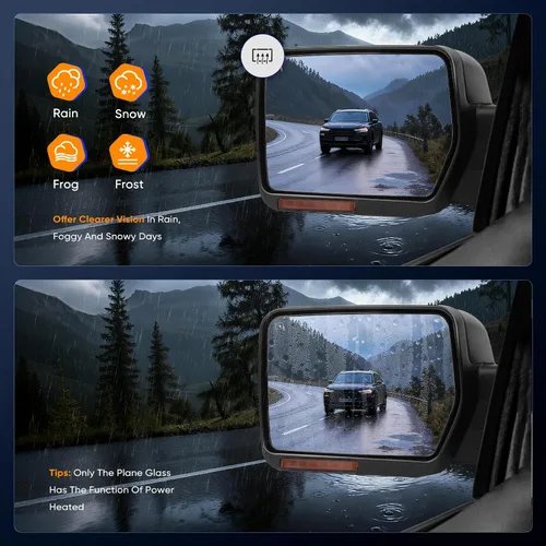 Miniatura 6 de ECCPP Luces de charco de señal de giro con calefacción eléctrica, repuesto para espejo lateral del conductor, ajuste 2007-2014 para Ford