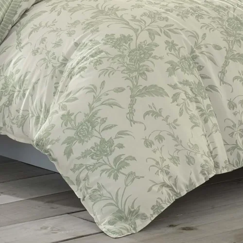 Miniatura 6 de Laura Ashley Home - Juego de funda de edredón Twin, ropa de cama de algodón reversible con funda de almohada a juego, decoración ligera