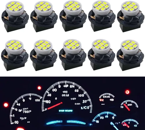 Miniatura 13 de T10 194 168 Bombillas LED para instrumentos de tablero azul con enchufe de bloqueo giratorio, extremadamente brillante, panel de instrumentos T10