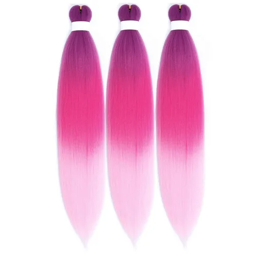 Miniatura 110 de Cabello estirado de fibra Kanekalon para trenzar con cabello humano, color oro rosado, 30 pulgadas