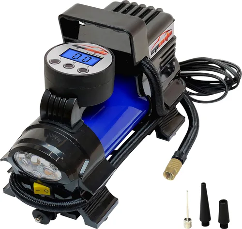 EPAuto - bomba compresora de aire portátil 12 V CC, inflador digital de neumáticos Azul