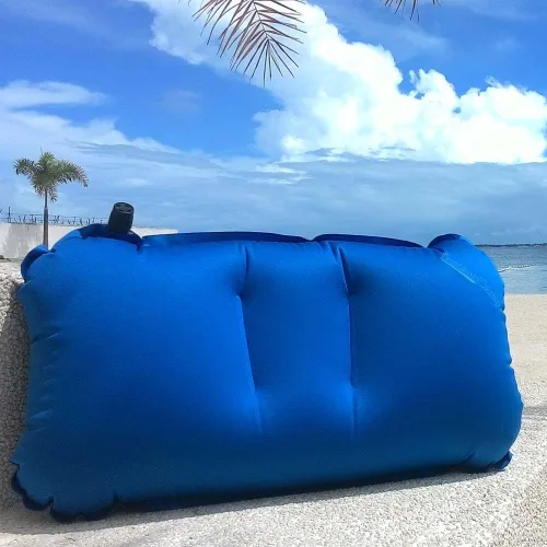 Miniatura 5 de Almohada inflable ultraligera para viajes y campamentos, compacta, cómoda, duradera para lumbar, campamento, senderismo (gris)