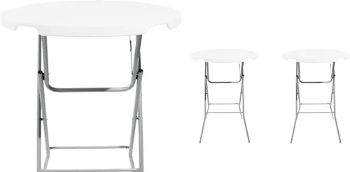 Miniatura 3 de PRO&Family Mesa portátil plegable plástica redonda de 32 pulgadas, blanca, altura superior de la barra de la tabla para los acontecimientos
