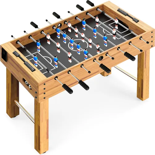 SereneLife Mesa de futbolín de 48 pulgadas de tamaño competitivo, juego de fútbol arcade de altura ajustable para el hogar, sala de juegos, cueva de