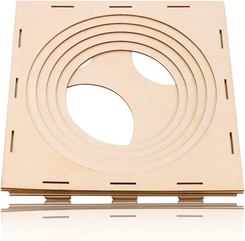 Miniatura 6 de Fireboomoon Caja de cubo plegable de madera con 9 agujeros de 2 a 10 pulgadas, herramienta de medición de globos para cumpleaños, bodas