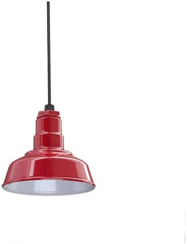 Miniatura 61 de Steel Lighting Co. Inglewood - Lámpara de granero Lámpara montada en el techo Cúpula redonda de 8 pulgadas vástago inclinado de 12 pulgadas
