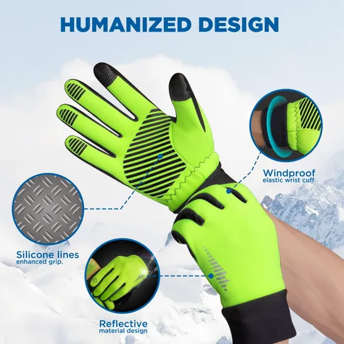 Miniatura 4 de SIMARI - Guantes de invierno para hombres y mujeres para pantalla táctil guantes de invierno guantes de trabajo para correr conducir montar
