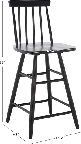 Miniatura 3 de Safavieh Home Collection May Farmhouse - Taburete de madera maciza con husillo negro de 25 pulgadas