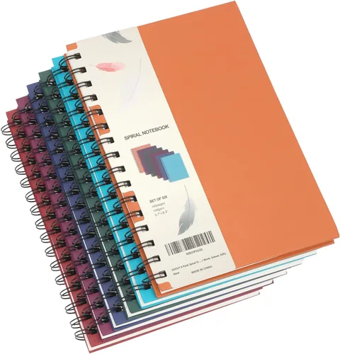 Miniatura 9 de EOOUT Paquete de 8 cuadernos en espiral, cuadernos A5 de tapa dura, diarios en espiral con rayas universitarias, colores surtidos de tonos de joyas