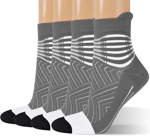 Miniatura 16 de Calcetines de compresión para el tobillo para mujer, con absorción Coolmax, deportivos y acolchados, alivio de la fascitis plantar, paquete de 2, 3