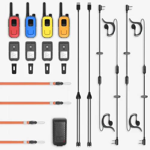 Miniatura 7 de Radioddity FS-T3 Walkie Talkies para adultos y niños de largo alcance, paquete de 4 unidades de radio bidireccional recargable Walky Talky FRS, 22