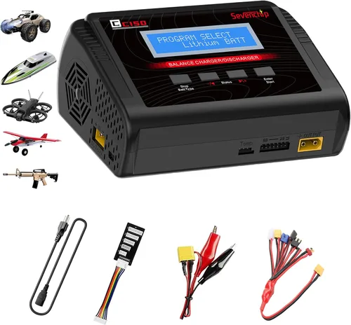 LiPo Cargador de batería, 150 W 10 A AC/DC RC Cargador de equilibrio para 1-6S LiPo/LiHV/Li-ion/Life, NiMH NiCd (1-15S) Pb, carga rápida para coche