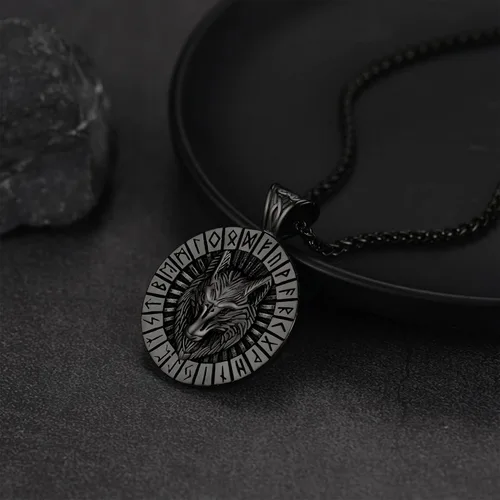 Miniatura 8 de FaithHeart Collar con colgante de lobo vikingo nórdico para hombres y mujeres, acero inoxidable, chapado en oro de 18 quilates, joyería con embalaje