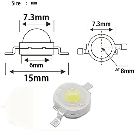 Miniatura 2 de 3W ULTRAVIOLETA púrpura LED bombillas ultravioleta lámpara chips 365nm 375nm 380nm 385nm 395nm 405nm 410nm 420nm con 0.787 in PCB sustrato