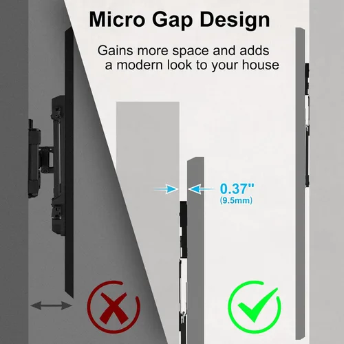 Miniatura 10 de Soporte de pared ultradelgado para TV plana y con marco de 37 a 80 pulgadas, perfil bajo de 0.37 pulgadas, montaje de pared de perfil bajo, VESA 200