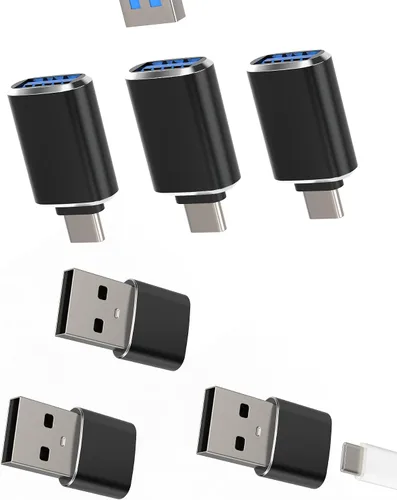 Adaptador USB C OTG USB-A hembra a conector tipo C macho (6 unidades) para iPad para Apple Storage Drive 3.0, MacBook Notebook, Thunderbolt