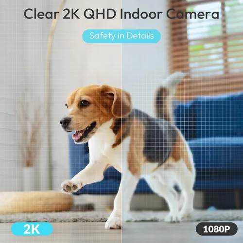 Miniatura 5 de Rraycom - Cámara interior 5G y 2.4G, cámara de seguridad de 2K con inclinación panorámica para monitor de bebé con detección de llanto, cámara
