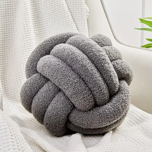 Miniatura 32 de Uvvyui Bola de Almohada con Nudo, Almohadas Decorativas Suaves para el Hogar, Almohada Redonda de Tiro, Almohada de Felpa Anudada Hecha a Mano