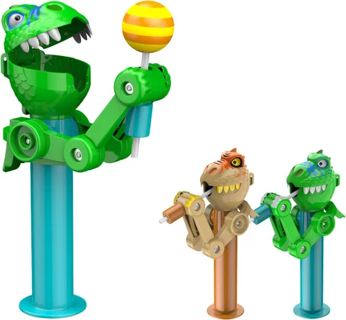 Miniatura 11 de HDLNKAK 2 soportes para piruletas de dinosaurio para niños, estuche de piruletas de Navidad, juguete creativo de prensa para almacenar y regalo