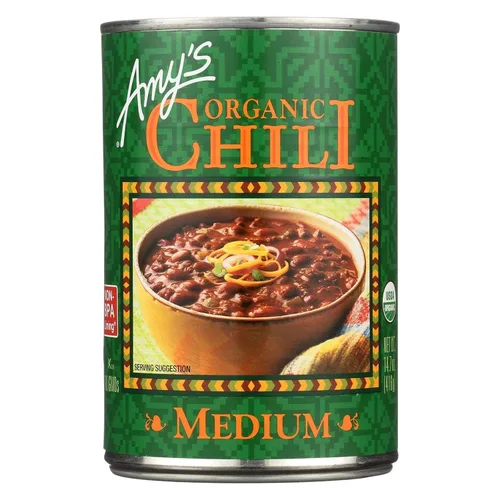 Miniatura 24 de Amy's, Chili, Sin gluten, Vegetariano, Orgánico, Picante Medio, Pimiento jalapeño, 14.7 oz, Paquete de 6