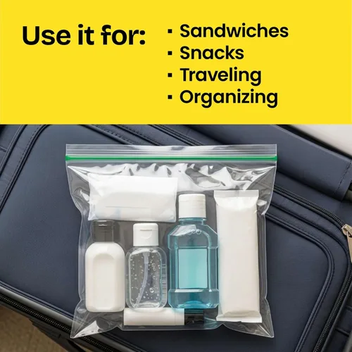 Miniatura 5 de Glad Bolsas de sándwich con cremallera para almacenamiento de alimentos, 100 unidades (el embalaje puede variar)