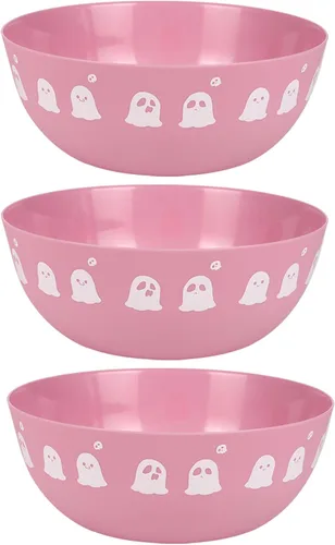 Miniatura 15 de 3 cuencos de plástico de Halloween para dulces, cuencos reutilizables para Halloween, suministros para fiestas de Halloween (fantasma negro)