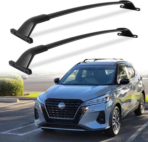 Barras transversales de aleación de aluminio resistentes para Nissan Kicks 2016-2024 | Fácil instalación | Garantía de 2 años | Compatible con cajas