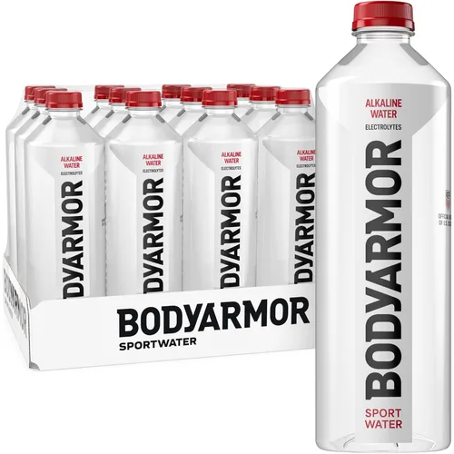 Miniatura 10 de BODYARMOR SportWater Agua alcalina, agua embotellada de alta alcalina, pH 9+, 1 litro (paquete de 6), paquete de agua refrescante con electrolitos