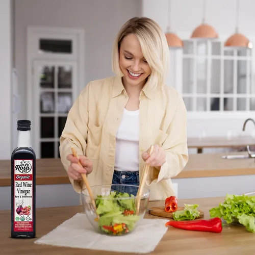 Miniatura 6 de De La Rosa - Vinagre de vino tinto orgánico, crudo y sin filtrar, Kosher para Pascua, vegano, sin OMG y sin gluten, ideal para aderezos de ensalada