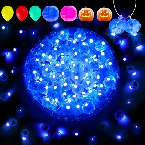 Miniatura 7 de Aogist - 50 piezas de luces de globo con gancho, tiempo de espera prolongado, mini luz impermeable para fiesta de cumpleaños, boda, Navidad