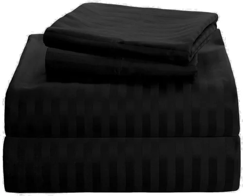 Miniatura 29 de Juego de sábanas de algodón peinado de 1500 TC para colchón de 38 a 17.7 in de profundidad (tamaño doble) Sábanas para cama (trifa, beige)