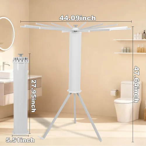 Miniatura 5 de Estante de secado de ropa, estante de secado portátil plegable que ahorra espacio para ropa, estante de secado plegable mejorado con 16 postes