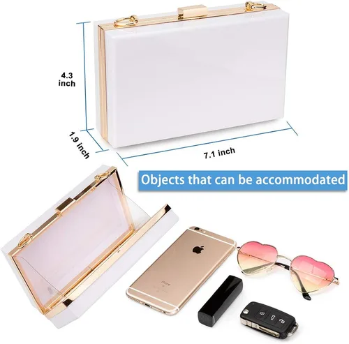 Miniatura 3 de Acrylic Clear Purse For Women, Crossbody Shoulder Handbag Evening Clutch Bag Chain Strap