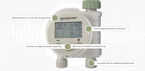 Miniatura 4 de Appy Garden Edge 2 Plus Temporizador automático programable para grifo de manguera de rociador (doble puerto)