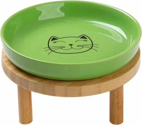 Miniatura 10 de Lusifaco - Cuencos poco profundos para comida de gato, tazón de cerámica de 5.9 pulgadas de ancho para gatos de interior, juego de platos para gatos
