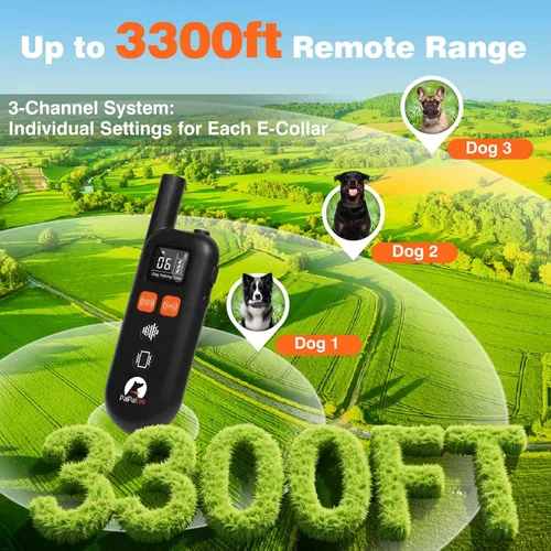 Miniatura 4 de Collar de entrenamiento para perros sin golpes con control remoto de 3300 pies, collar de perro vibratorio humano, 3 modos ultrasónico, pitido