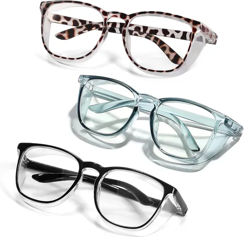 Miniatura 16 de Elegantes gafas de seguridad para mujeres y niñas, gafas anti-vaho, gafas protectoras, gafas transparentes Azul + rosa