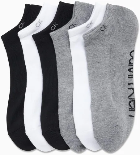 Miniatura 90 de Calvin Klein Calcetines para hombre, mezcla de algodón, acolchados, sin talla, forro de calcetines atléticos (6 unidades)