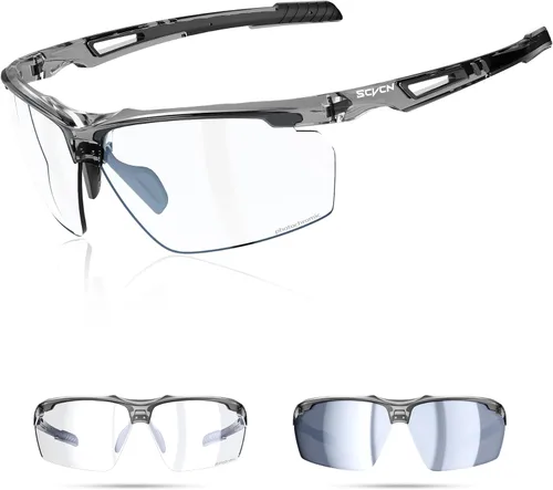 Miniatura 18 de SCVCN Gafas de sol deportivas fotocromáticas para ciclismo, gafas transparentes para hombres y mujeres, protección UV400, MTB BMX, pesca, correr, S86