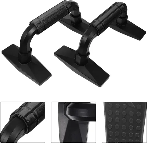 Miniatura 9 de 2pcs barras de flexiones en forma de H soportes de flexión de acero muscular equipo de fitness para el hogar brazo entrenamiento de fuerza