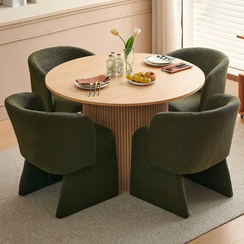Miniatura 13 de Barrel - Silla de cocina y comedor, sillas de tocador de maquillaje modernas y cómodas con brazo, terciopelo tapizado, sofá individual, dormitorio