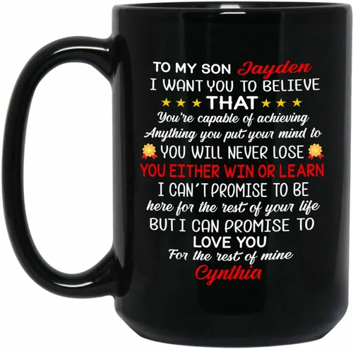 Miniatura 11 de Taza de café personalizada con texto en inglés «To My Son Never Forget That I Love You To Knock You To Knock You Down This Old Wolf Will Have Your