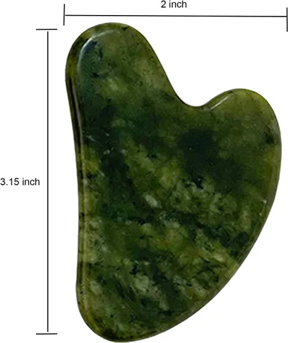 Miniatura 4 de OXT Gua Sha, herramientas faciales Gua Sha de primera calidad, herramienta de guasha para cara mejorada, piedra de jade natural Guasha (verde oscuro)