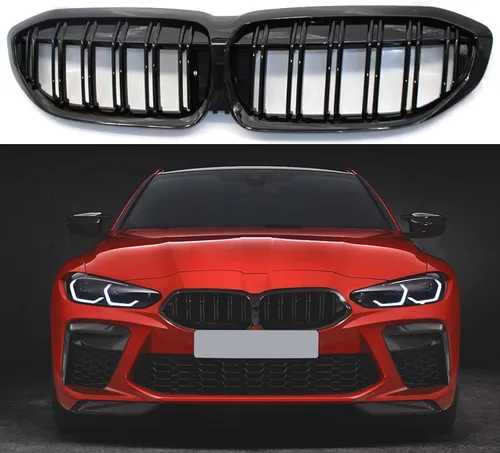Miniatura 10 de Rejilla de diamante G20 G28 compatible con rejillas de riñón frontales BMW Serie 3 2019 2020 2021 2022, rejilla de reemplazo de parachoques Rejilla